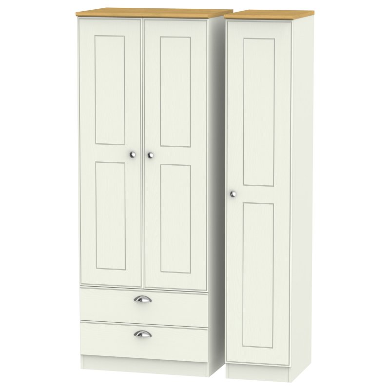 Elizabeth Tall Triple 2 Drawer Wardrobe image of the wardrobe on a white background