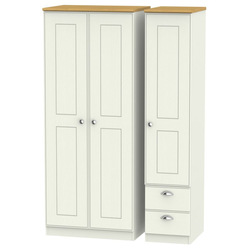 Elizabeth Triple Plain Drawer Wardrobe image of the wardrobe on a white background