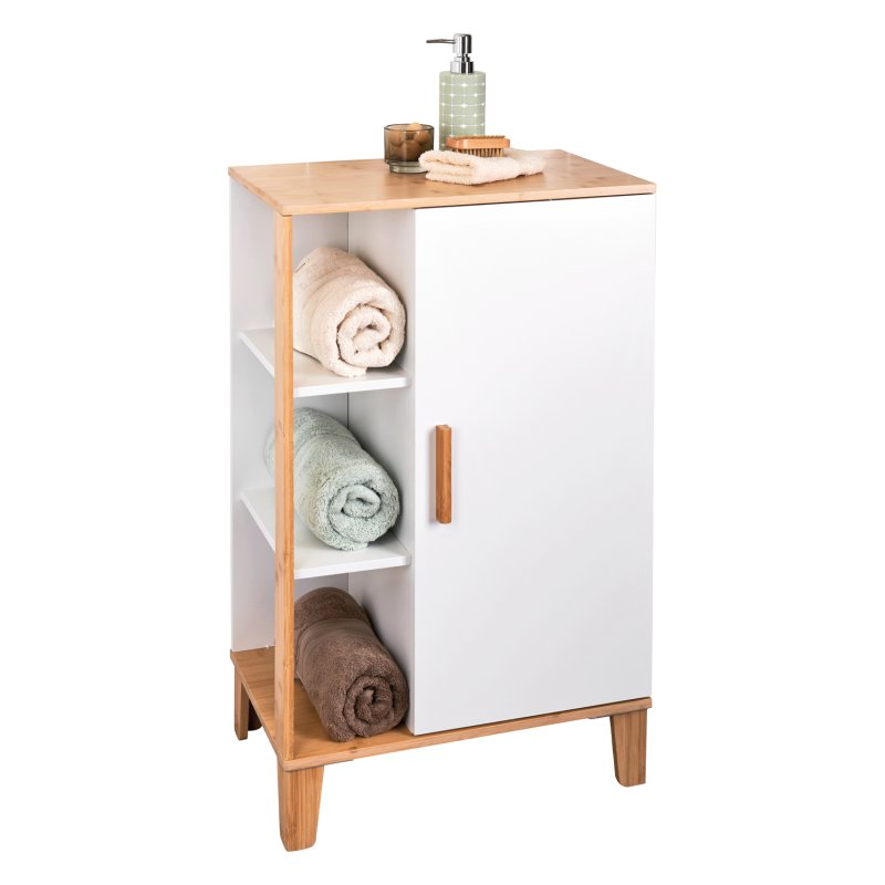 Showerdrape Varallo Bamboo White Floor Cabinet