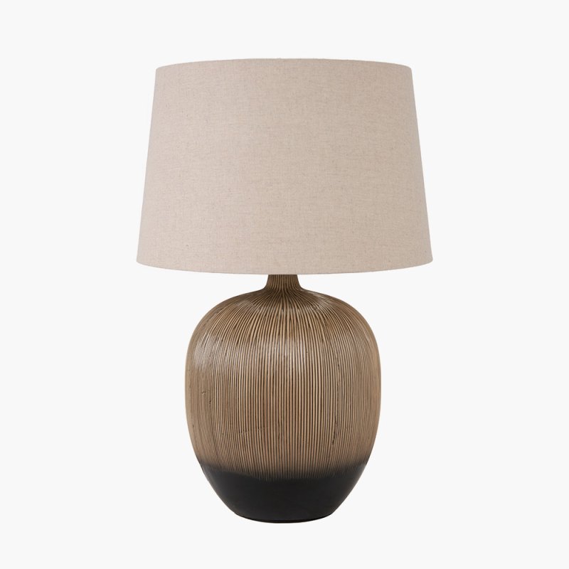 Pacific Greta Black Textured Ceramic Table Lamp