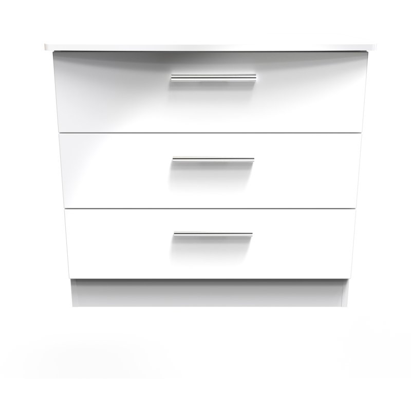 Kinglsey 3 Drawer Chest front on image of the chest on a white background