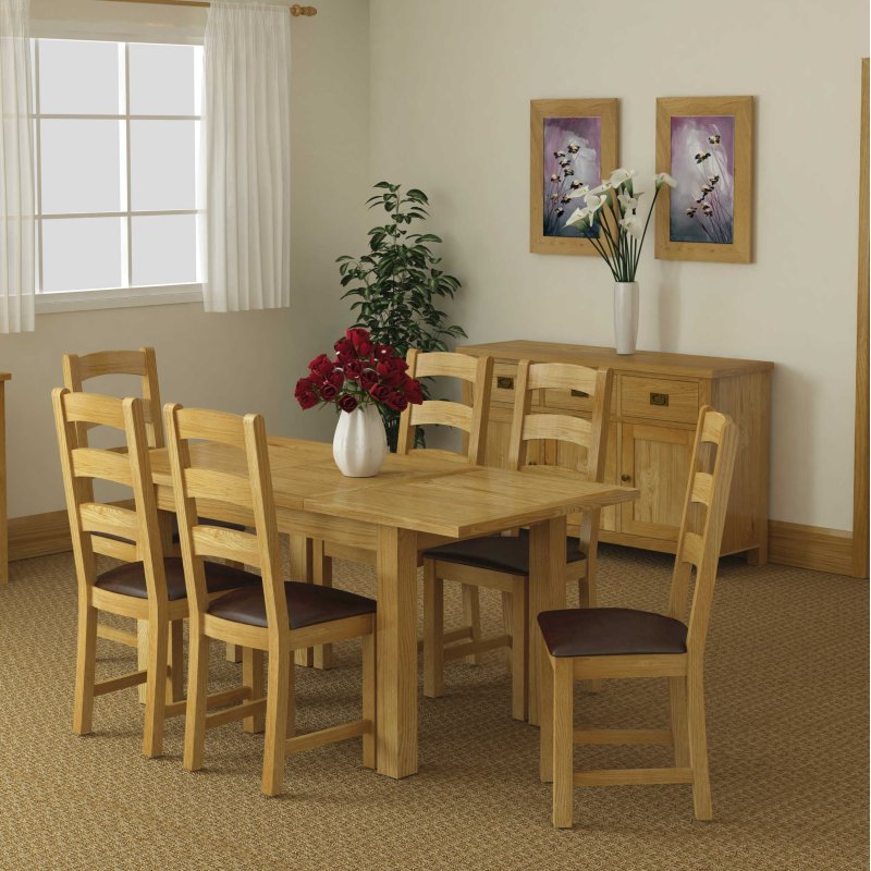 Atlanta 1.2m Extending Dining Table and 6 Chairs lifestyle image of the dining set