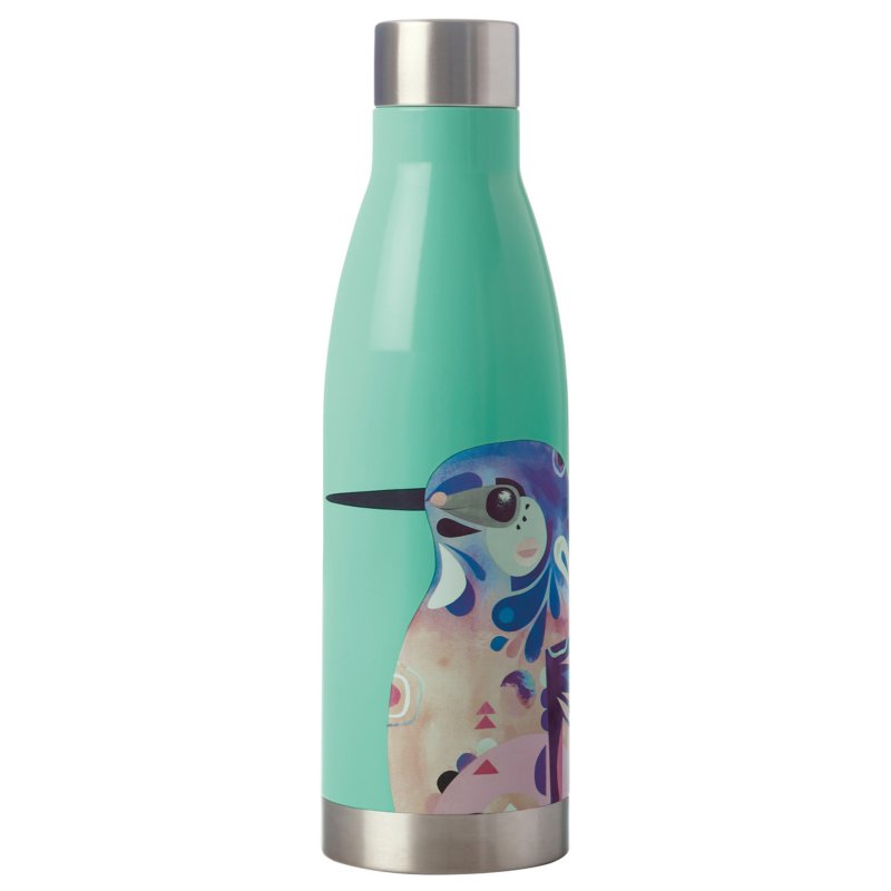 Maxwell Williams Pete Cromer 500ml Azure Kingfisher Insulated Bottle image of the bottle on a white background
