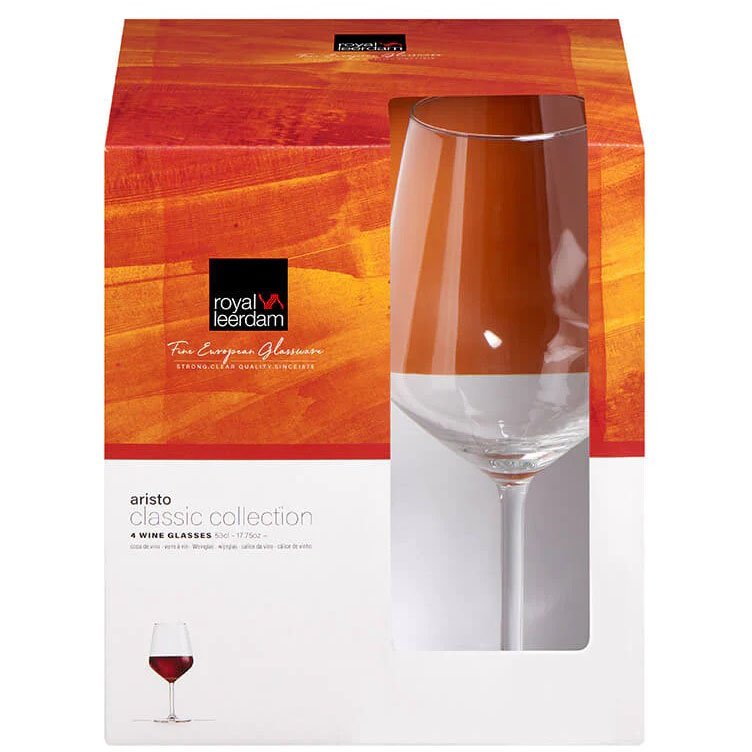 Royal Leerdam Aristo Set of 4 Red Wine Glasses Aldiss