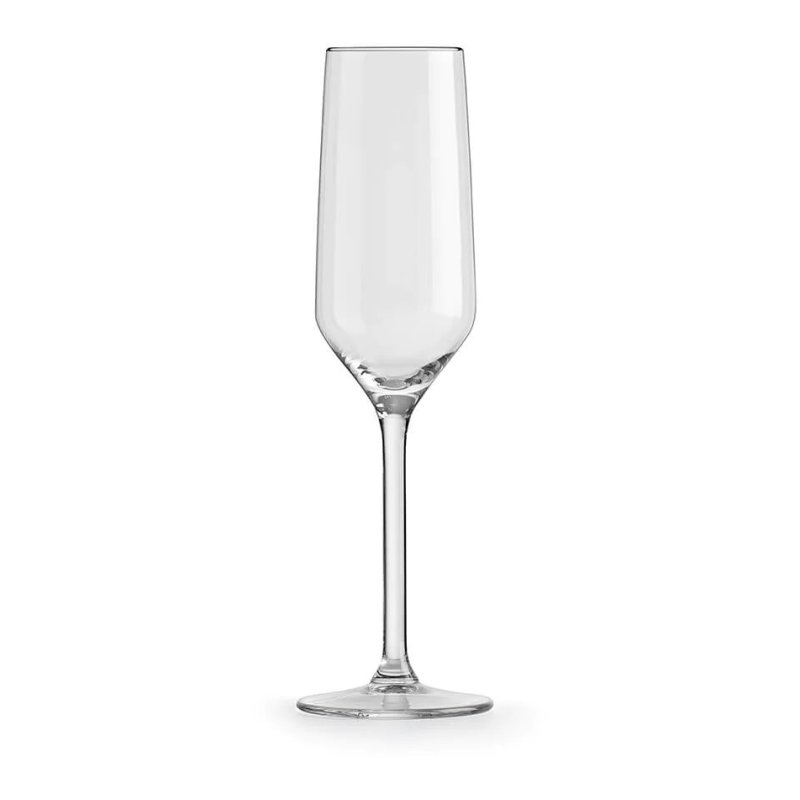 Royal Leerdam Aristo Set Of 4 Flute Glasses image of one of the glasses empty on a white background
