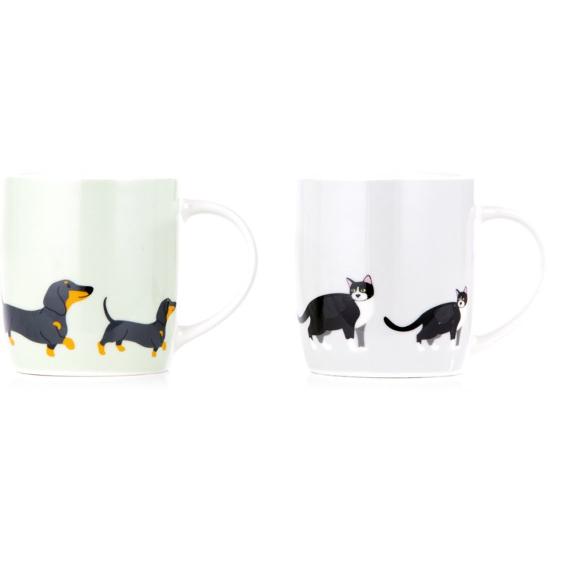 Simply Home Cats or Dogs Mug image of both of the mugs on a white background