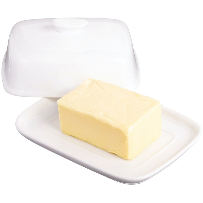 KitchenCraft White Covered Butter Dish