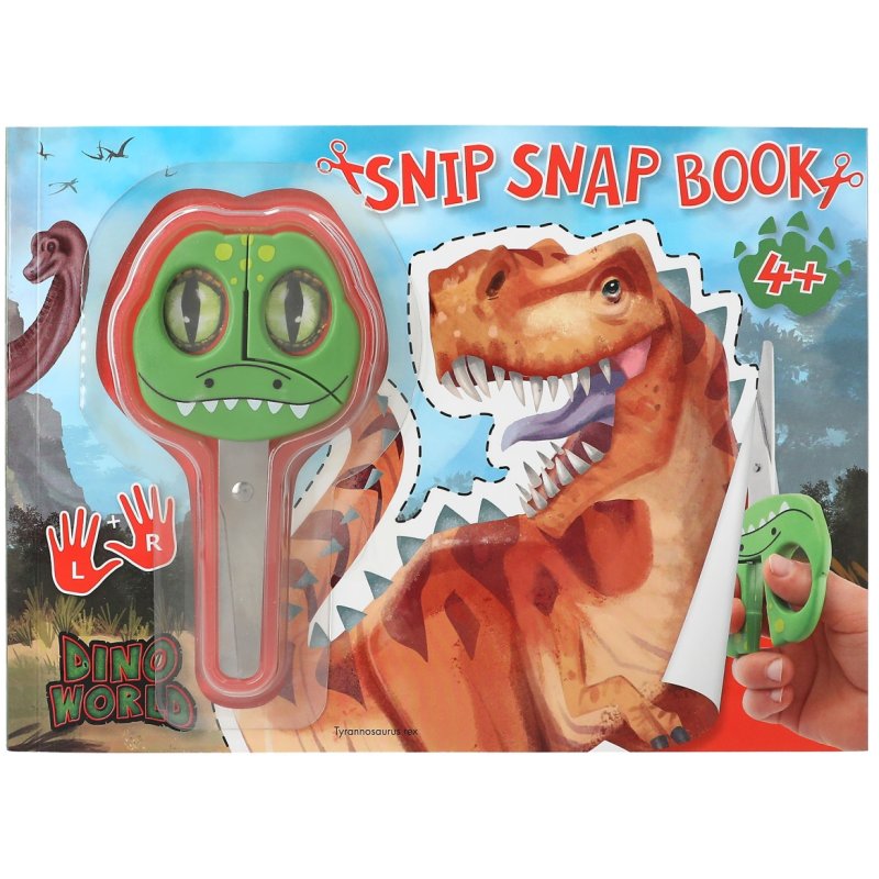 Dino World Snip Snap Book image of the front cover of the book on a white background