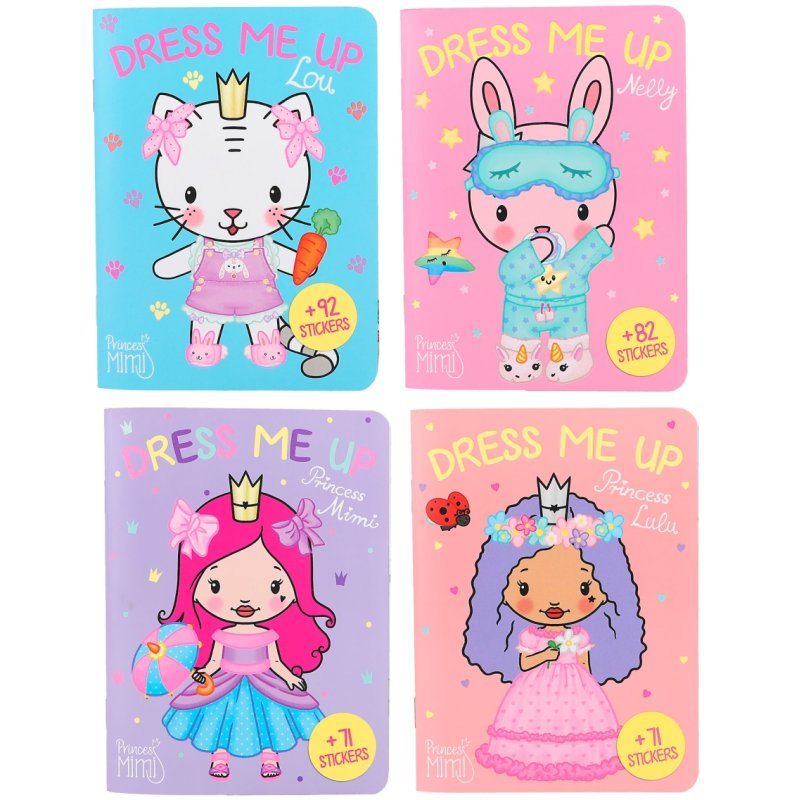 Princess Mimi Mini Dress Me Up Sticker Book image of the front of the sticker book on a white background