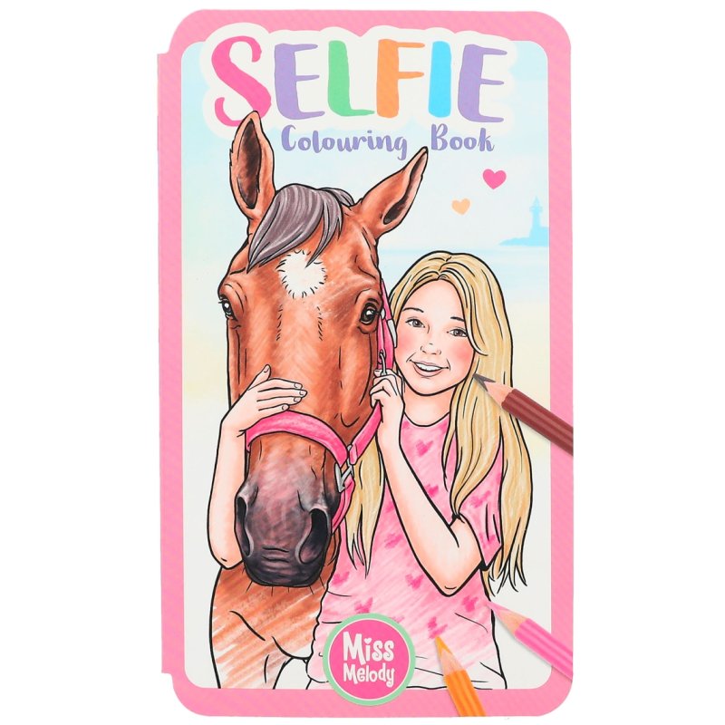 Miss Melody Selfie Colouring Book image of the front cover of the book on a white background