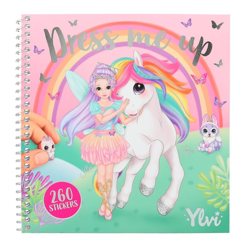 Ylvi Dress Me Up Sticker Book image of the front cover of the book on a white background