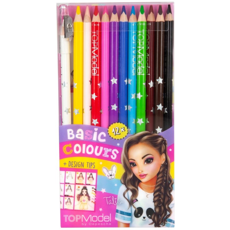 Topmodel Set Of 12 Colouring Pencils image of the pencils in packaging on a white background