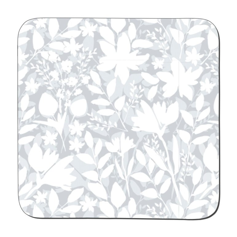 Denby Grey Floral Set Of 6 Coasters image of the coaster on a white background