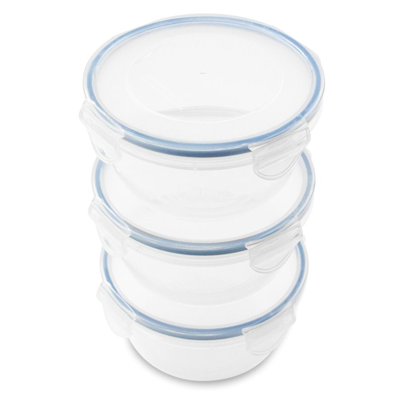Addis Clip Tight 700ml Round 3 Pack Container Set image of the container set on a white background