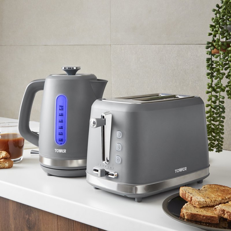 Dark grey kettle deals and toaster