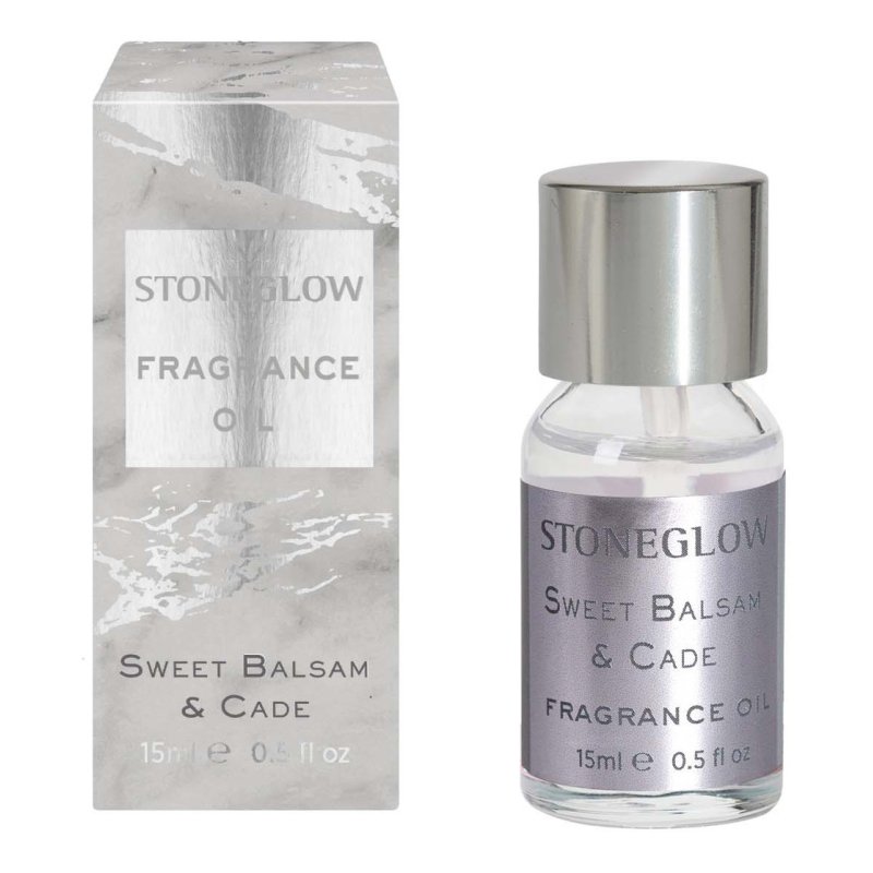 Stoneglow Luna Sweet Balsa & Cade 15ml Fragrance Oil image of the oil with packaging on a white background