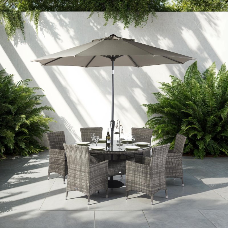 Aldiss Own Havana 6 Seater Round Dining Set