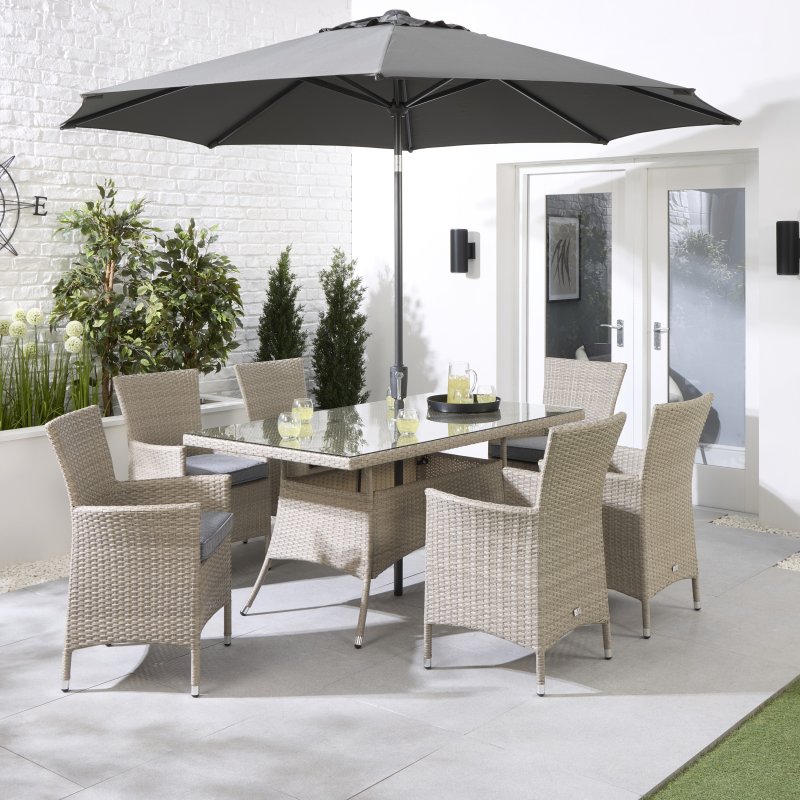 Havana 6 Seater Rectangular Dining Set lifestyle