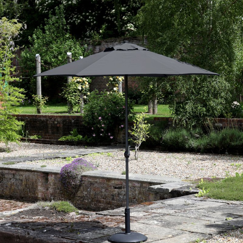 Havana 2.5m Deluxe Crank Dark Grey Parasol lifestyle image of the parasol