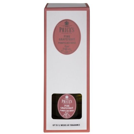Price's Candles Signature 250ml Pink Grapefruit Reed Diffuser image of the packaging on a white background