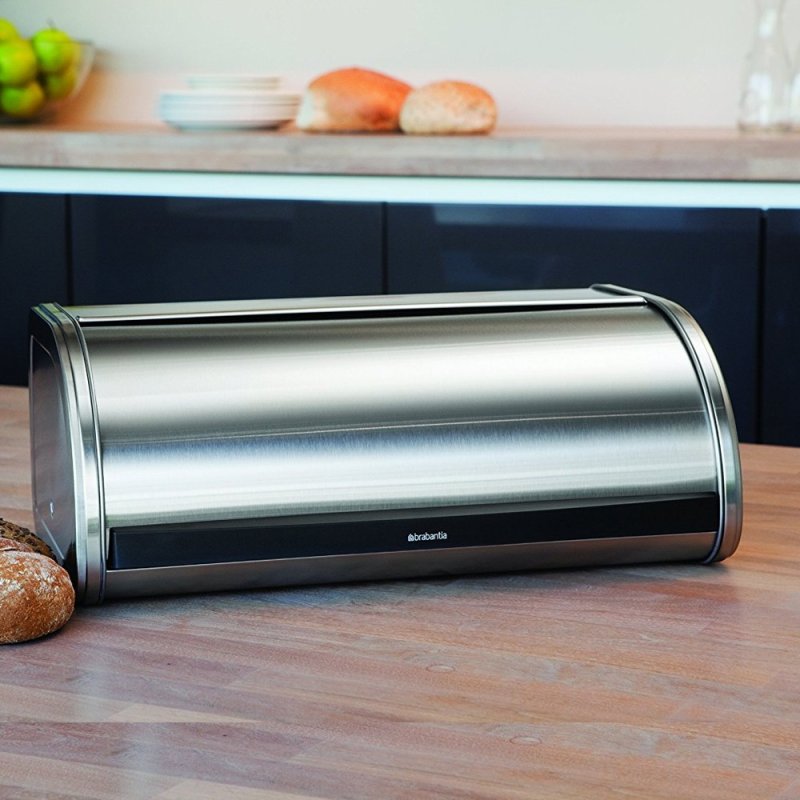 Brabantia Roll Top Bread Bin Matt Steel Aldiss