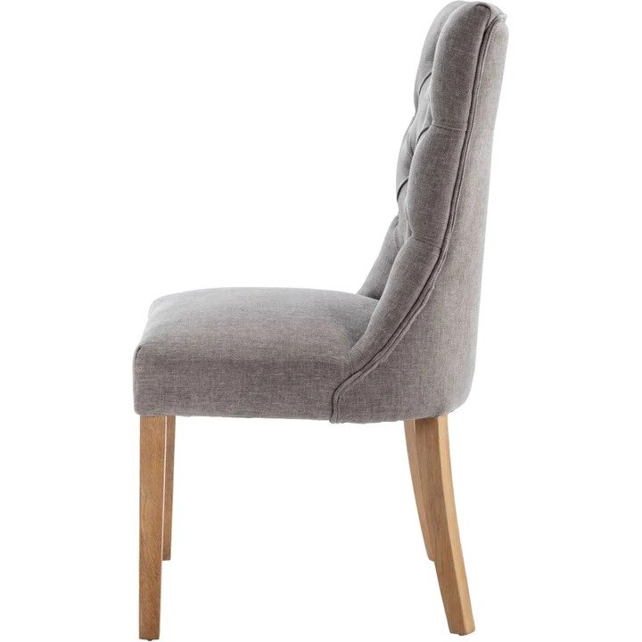 Grey Curved Button Back Dining Chair Aldiss of Norfolk