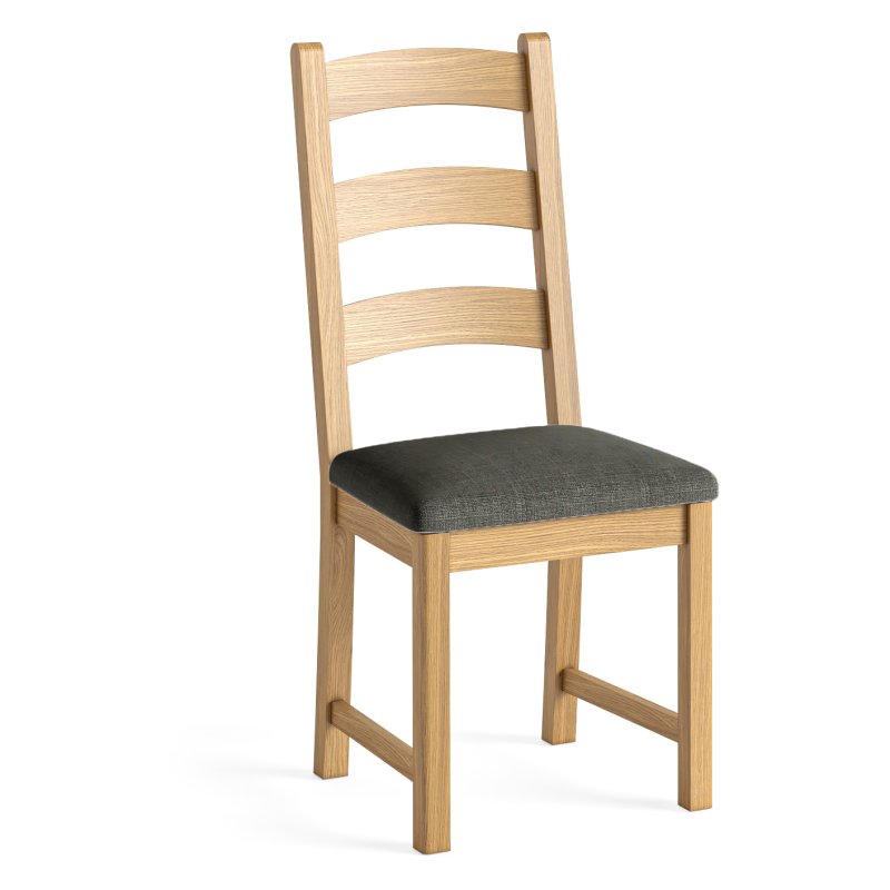 Aldiss Own Casterton Pair of Dining Chairs with Fabric Cushion in Charcoal