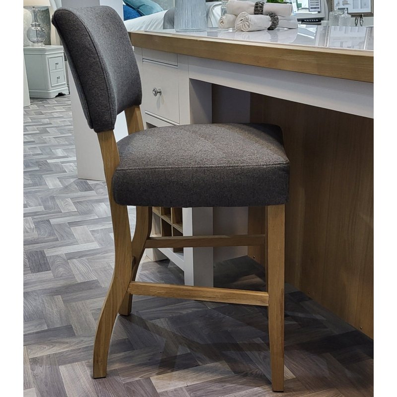Holkham Oak Grey Fabric Dining Chair | Aldiss of Norfolk