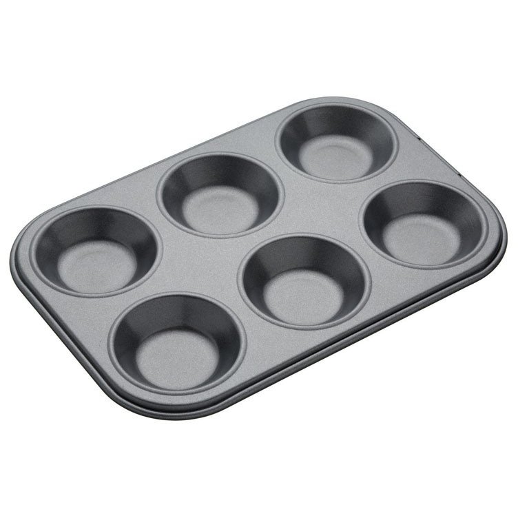 Stainless Muffin Pan Silicone Cupcake Baking Pan 6 Cup Non-Stick Muffin Tray  Mold 