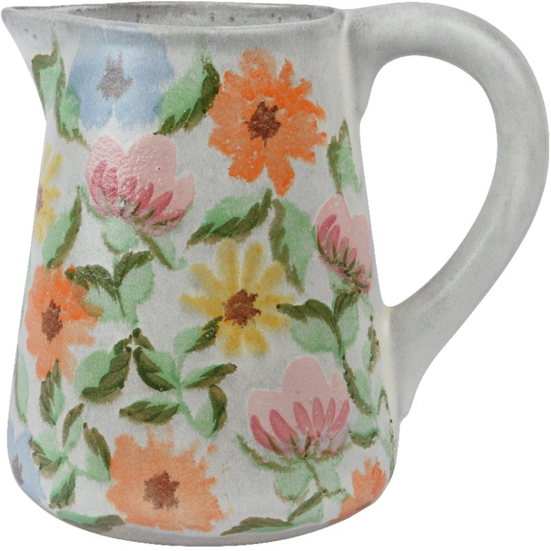 Kaemingk Floral Terracotta Jug Medium