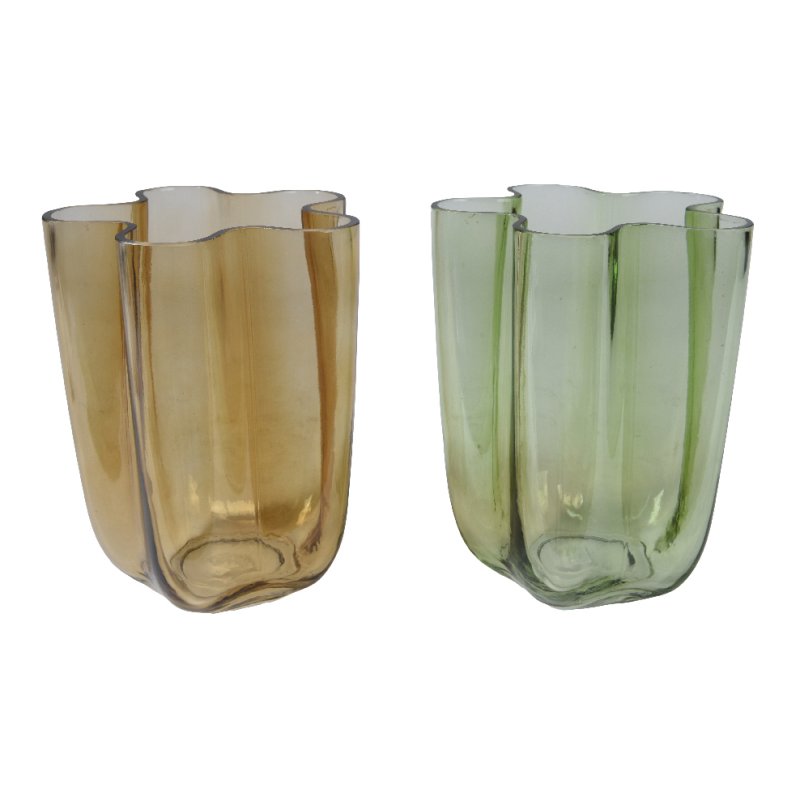 Kaemingk Folded Effect Glass Vase