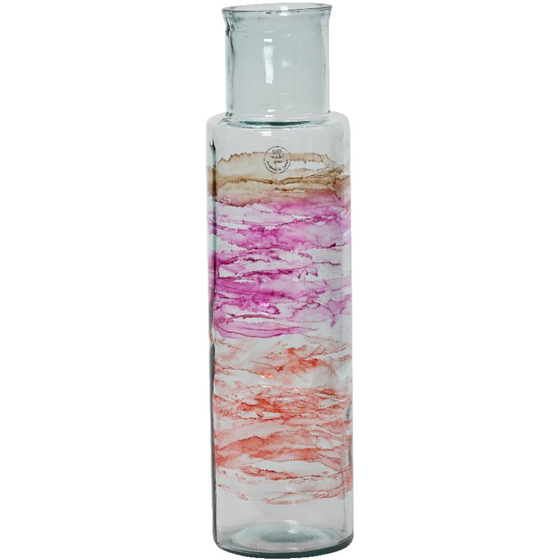 Kaemingk Recycled Multi Coloured Glass Vase Pink