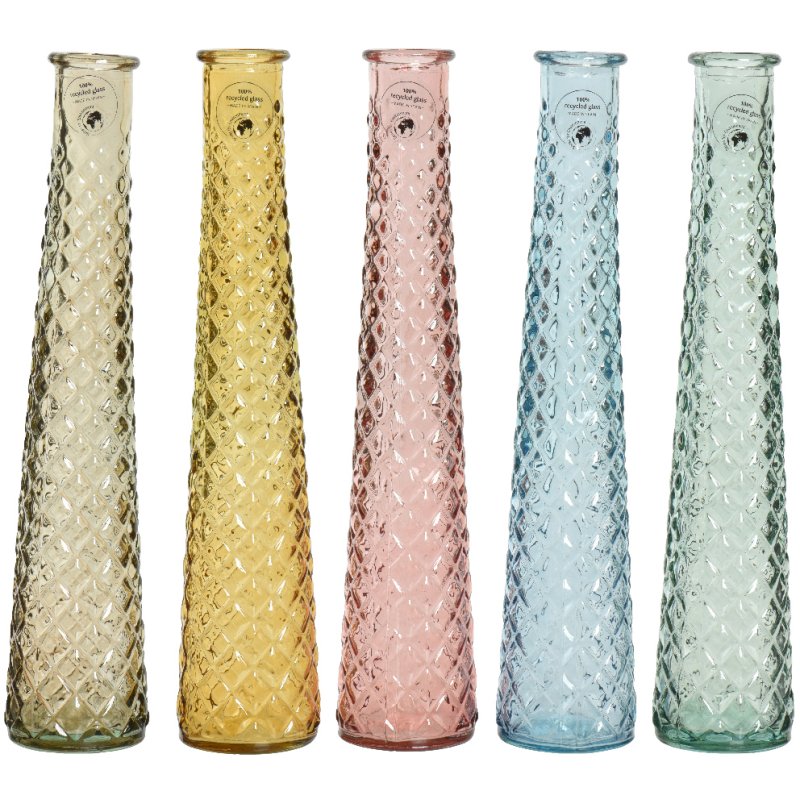Kaemingk Tall Slim Multicolour Glass Vase