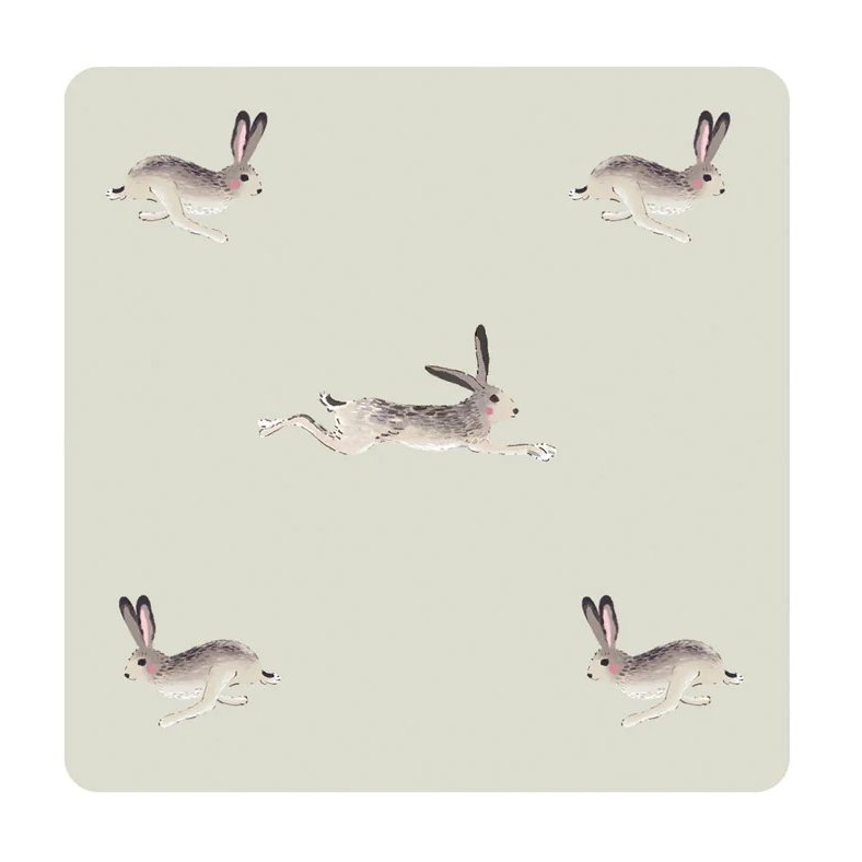 Sophie Allport Set Of 4 Hare Coasters image of the coaster on a white background