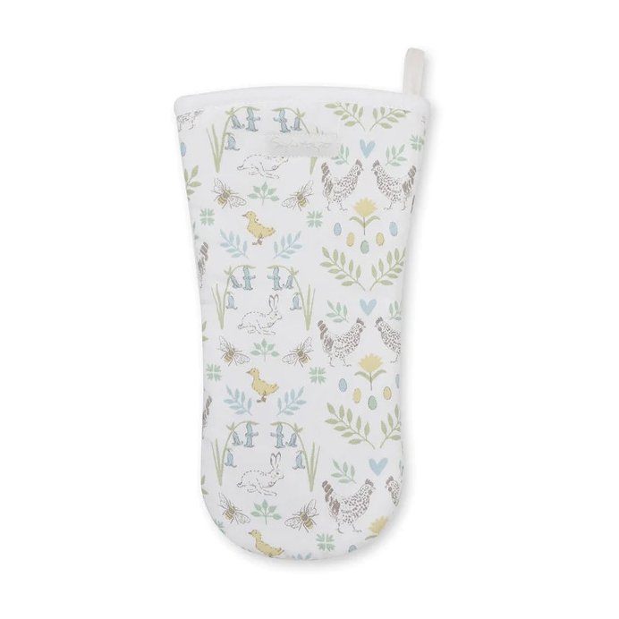 Sophie Allport Spring Chicken Oven Mitt image of the oven mitt on a white background
