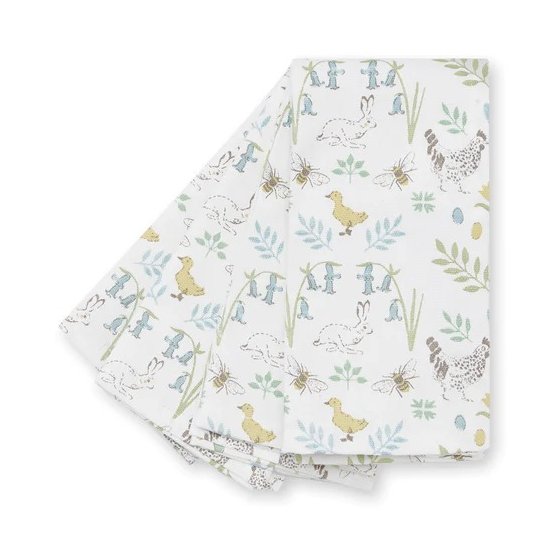 Sophie Allport Spring Chicken Pack Of 4 Napkins image of the napkins on a white background