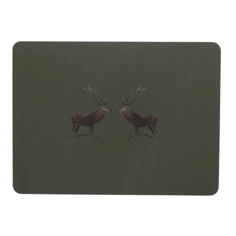 Sophie Allport Highland Stag Set Of 4 Placemats image of the placemats on a white background
