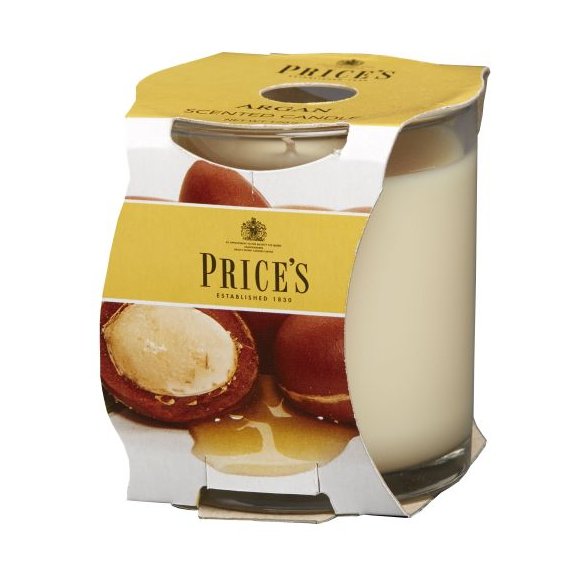 Price's Candles Argan Cluster Jar Candle image of the candle in packaging on a white background