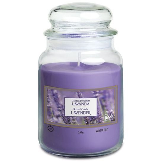 Price's Candles Petali Lavender Large Jar Candle image of the candle on a white background