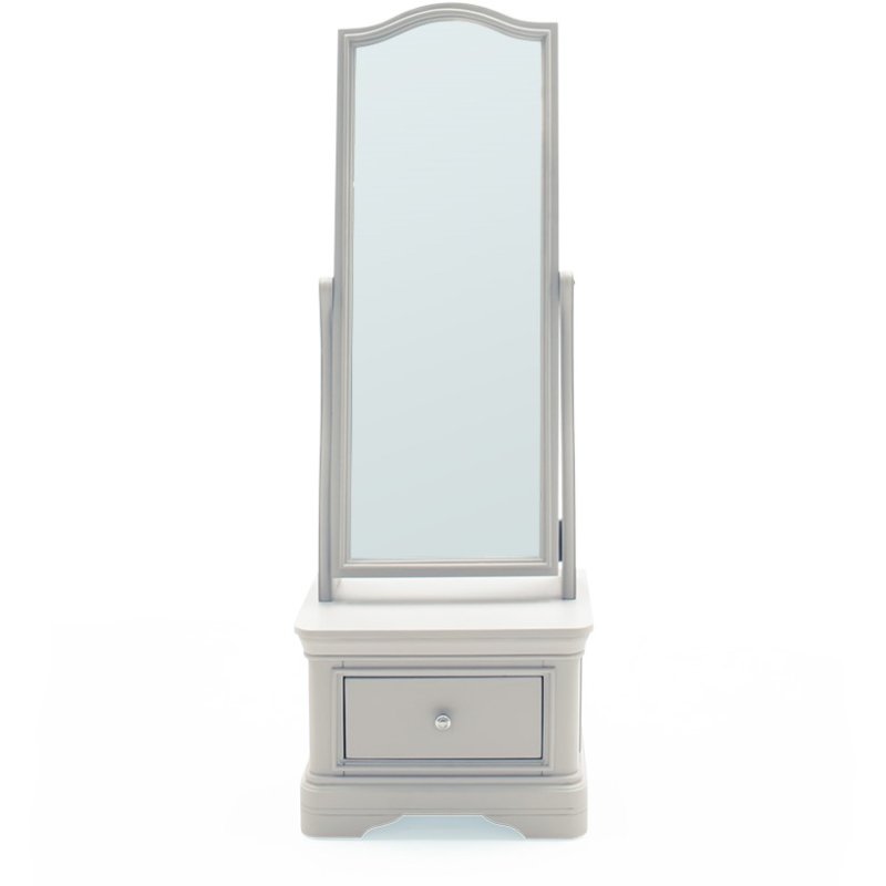 Mabel Taupe Cheval Mirror image of the mirror on a white background