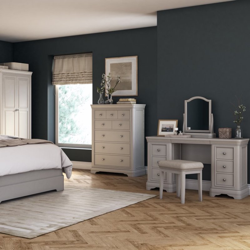 Mabel Taupe Drawer Tall Chest Aldiss of Norfolk