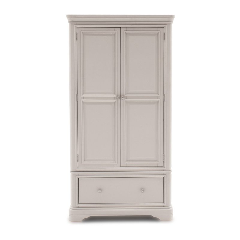 Mabel Taupe 2 Door 1 Drawer Wardrobe image of the wardrobe on a white background