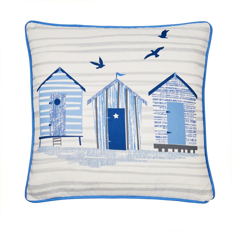 Fusion Beach Huts Outdoor Cushion Blue