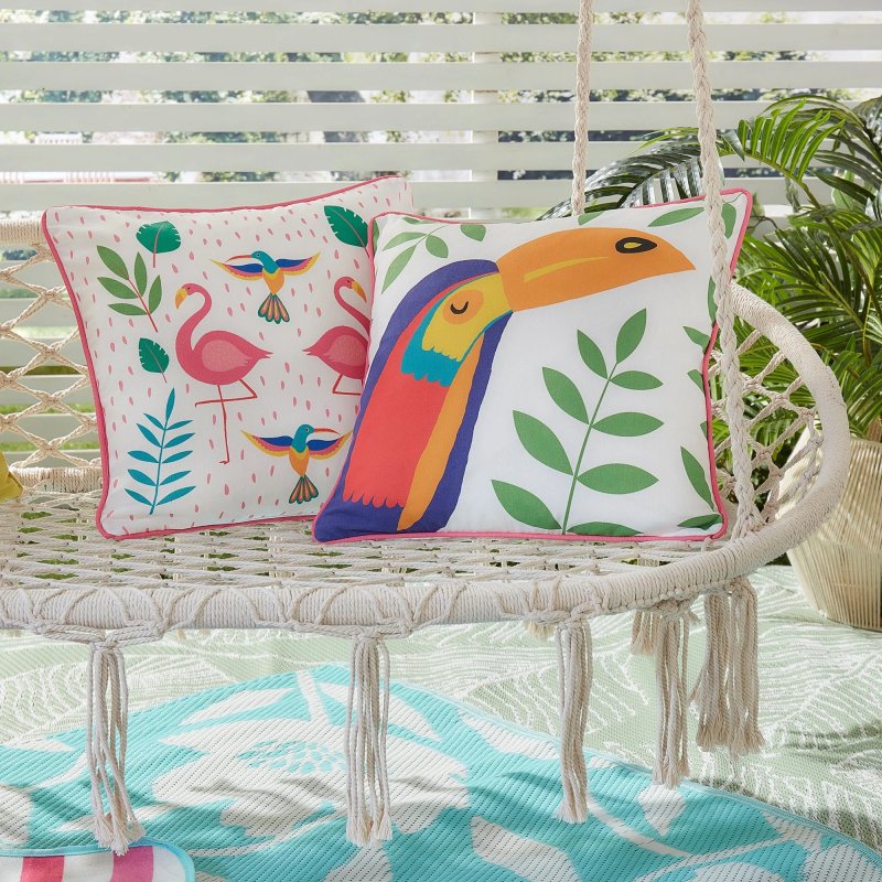 Seat Cushion Pink Flamingo Patio Cushions Fusion Tropical Flamingo