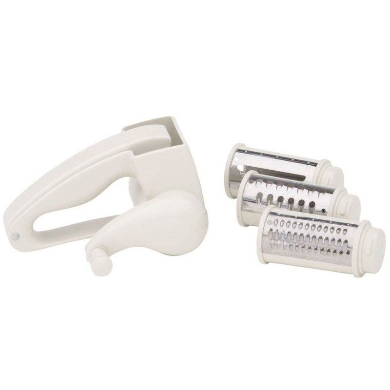 Kitchencraft Plastic Rotary Grater Mill With Three Blades