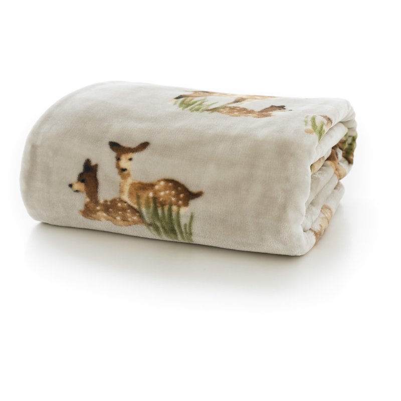 Deyongs Printed Flannel Fleece Throw Deer