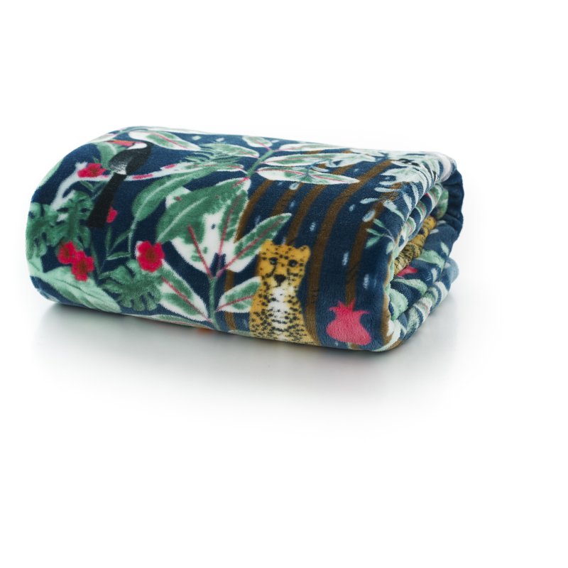 Deyongs Printed Flannel Fleece Throw Jungle