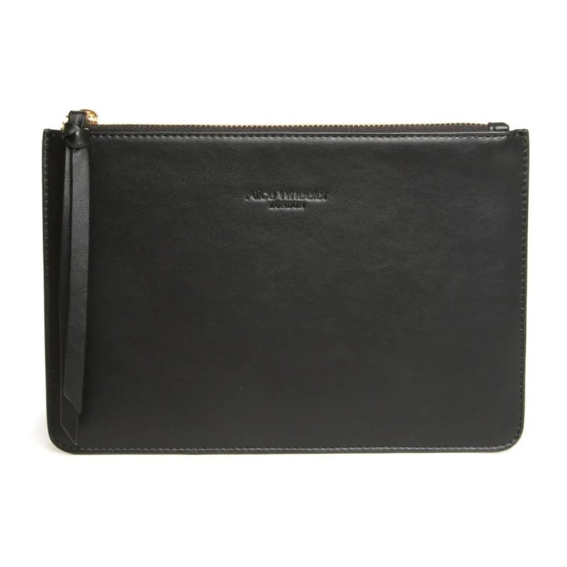 Alice Wheeler Black Paris Clutch image of the front of the clutch on a white background