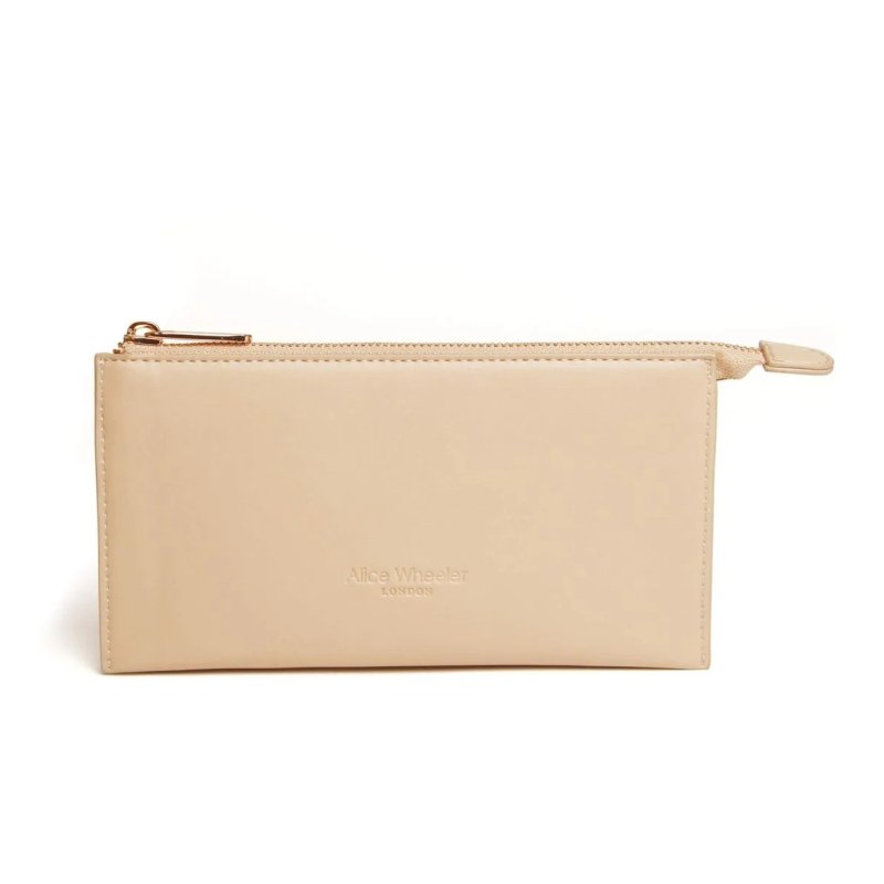 Alice Wheeler Sand Valencia Double Purse image of the front of the purse on a white background