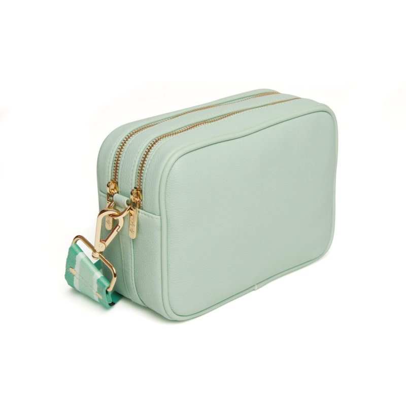 Alice Wheeler Pastel Mint Soho Camera Cross Body Bag image of the bag on a white background